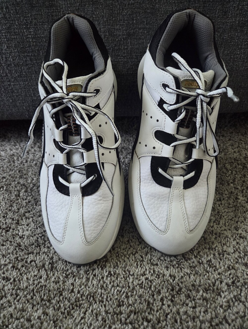 FootJoy White and Black Men's Athletic Golf Shoes